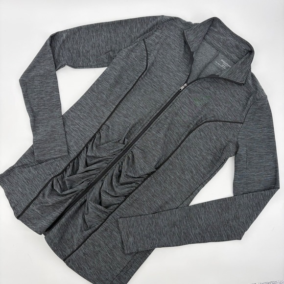 Motherhood Maternity Jackets & Blazers - Motherhood Maternity Jacket Small Gray Ruched Zip Up Activewear Athleisure Yoga